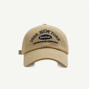 The KedStore 1989-khaki / Adjustable Cotton Men Women Girls Baseball Caps Solid Embroidery Cap Adjustable Baseball Hats