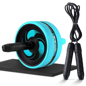 The KedStore 2 in 1 ab roller & jump rope no noise abdominal wheel with mat for arm waist leg exercise | TheKedStore