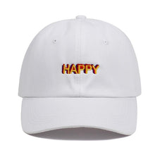 Load image into Gallery viewer, HAPPY TEXT LOGO BASEBALL CAP / gorra de béisbol bordada