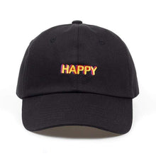 Load image into Gallery viewer, HAPPY TEXT LOGO BASEBALL CAP / gorra de béisbol bordada