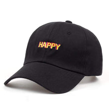 Load image into Gallery viewer, HAPPY TEXT LOGO BASEBALL CAP / gorra de béisbol bordada