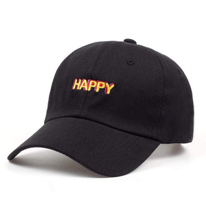 The KedStore 2018 new SLOUCH HAPPY TEXT LOGO dad hat ADJUSTABLE CURVED BILL DAD HAT BASEBALL CAP STRAPBACK NWT