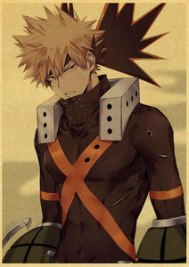 The KedStore 30X21cm / Q020 25 Janpnese Anime  My Hero Academia retro posters / wall stickers