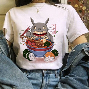Leuke Kat T-Shirt My Neighbor Totoro Studio Ghibli Tshirt Kawaii Tee Miyazaki Hayao - R3