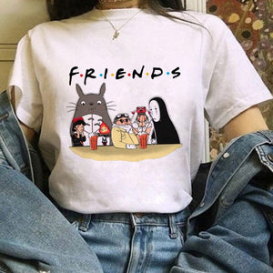 The KedStore 36 / S Leuke Kat T-Shirt My Neighbor Totoro Studio Ghibli Tshirt Kawaii Tee Miyazaki Hayao - R3