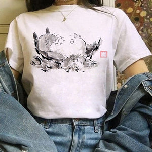 Leuke Kat T-Shirt My Neighbor Totoro Studio Ghibli Tshirt Kawaii Tee Miyazaki Hayao - R3