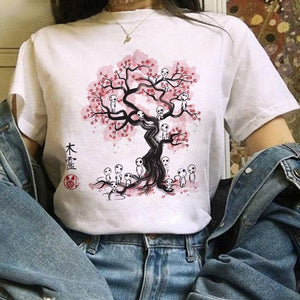 The KedStore 39 / S Leuke Kat T-Shirt My Neighbor Totoro Studio Ghibli Tshirt Kawaii Tee Miyazaki Hayao - R3