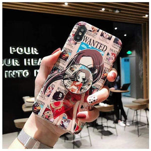Luffy Queen Couple IMD Phone Case For Apple iphone 11 Pro 7 8 6 6S Plus X With foothold Cover