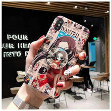 Load image into Gallery viewer, Luffy Queen Couple IMD Phone Case For Apple iphone 11 Pro 7 8 6 6S Plus X With foothold Cover