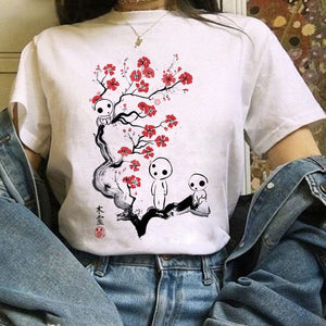 The KedStore 40 / S Leuke Kat T-Shirt My Neighbor Totoro Studio Ghibli Tshirt Kawaii Tee Miyazaki Hayao - R3