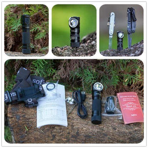 The KedStore 4000K-Black / with battery EDC & Tactical LED Headlamp - Cree XPL 1200lm 18650 - Flashlight with Power Indicator