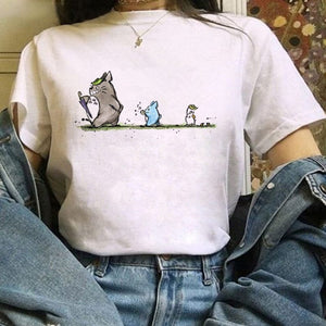 Leuke Kat T-Shirt My Neighbor Totoro Studio Ghibli Tshirt Kawaii Tee Miyazaki Hayao - R3