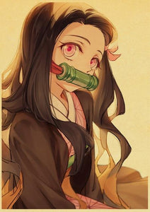 The KedStore 42X30cm / E169 11 Demon Slayer: Kimetsu no Yaiba Tanjirou Nezuko Anime Poster Kraft Paper Poster - Wall Stickers