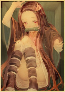 The KedStore 42X30cm / E169 12 Demon Slayer: Kimetsu no Yaiba Tanjirou Nezuko Anime Poster Kraft Paper Poster - Wall Stickers
