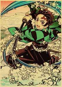 The KedStore 42X30cm / E169 14 Demon Slayer: Kimetsu no Yaiba Tanjirou Nezuko Anime Poster Kraft Paper Poster - Wall Stickers
