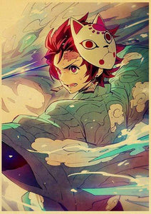 The KedStore 42X30cm / E169 18 Demon Slayer: Kimetsu no Yaiba Tanjirou Nezuko Anime Poster Kraft Paper Poster - Wall Stickers