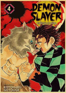 The KedStore 42X30cm / E169 21 Demon Slayer: Kimetsu no Yaiba Tanjirou Nezuko Anime Poster Kraft Paper Poster - Wall Stickers
