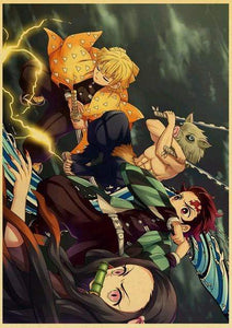 The KedStore 42X30cm / E169 24 Demon Slayer: Kimetsu no Yaiba Tanjirou Nezuko Anime Poster Kraft Paper Poster - Wall Stickers