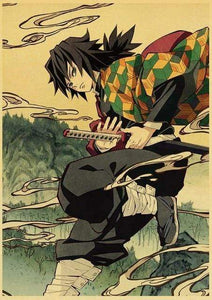 The KedStore 42X30cm / E185 12 Demon Slayer: Kimetsu no Yaiba Tanjirou Nezuko Anime Poster Kraft Paper Poster - Wall Stickers