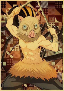 The KedStore 42X30cm / E185 22 Demon Slayer: Kimetsu no Yaiba Tanjirou Nezuko Anime Poster Kraft Paper Poster - Wall Stickers