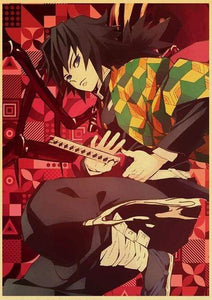 The KedStore 42X30cm / E185 23 Demon Slayer: Kimetsu no Yaiba Tanjirou Nezuko Anime Poster Kraft Paper Poster - Wall Stickers