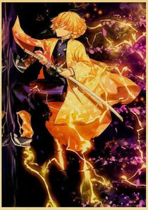 The KedStore 42X30cm / E185 4 Demon Slayer: Kimetsu no Yaiba Tanjirou Nezuko Anime Poster Kraft Paper Poster - Wall Stickers