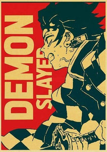 The KedStore 42X30cm / E185 5 Demon Slayer: Kimetsu no Yaiba Tanjirou Nezuko Anime Poster Kraft Paper Poster - Wall Stickers