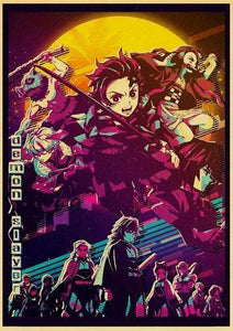 The KedStore 42X30cm / E185 6 Demon Slayer: Kimetsu no Yaiba Tanjirou Nezuko Anime Poster Kraft Paper Poster - Wall Stickers