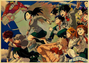 The KedStore 42X30cm / T003 24 Janpnese Anime  My Hero Academia retro posters / wall stickers