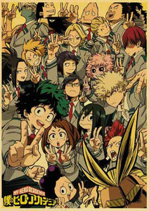 The KedStore 42X30cm / T003 7 Janpnese Anime  My Hero Academia retro posters / wall stickers