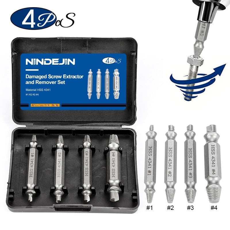 The KedStore 4pcs plain Damaged Screw Extractor / Drill Bit Extractor / Drill Set Bolt Extractor / Bolt Stud Remover Tool - 5pcs