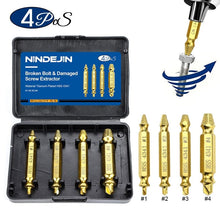 Load image into Gallery viewer, The KedStore 4pcs titanium plated Damaged Screw Extractor / Drill Bit Extractor / Drill Set Bolt Extractor / Bolt Stud Remover Tool - 5pcs