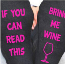 Load image into Gallery viewer, The KedStore 6 Socks If You can read this Bring Me a Glass of Wine Socks