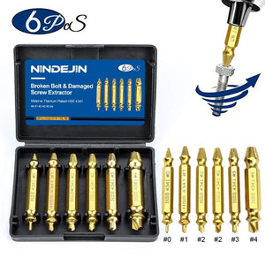 The KedStore 6pcs titanium plated Damaged Screw Extractor / Drill Bit Extractor / Drill Set Bolt Extractor / Bolt Stud Remover Tool - 5pcs