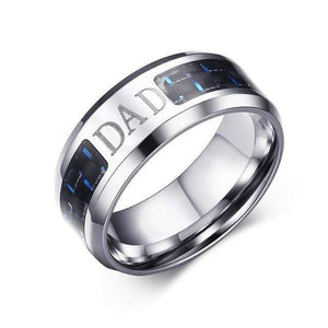 The KedStore 7 / DAD Carbon Fiber Ring - Engraved Tree Of Life Stainless Steel - 8mm. Anillo de fibra de carbono