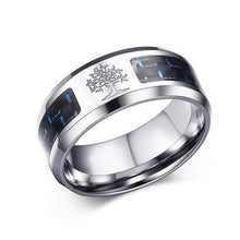 Load image into Gallery viewer, The KedStore 7 / Life Tree Carbon Fiber Ring - Engraved Tree Of Life Stainless Steel - 8mm. Anillo de fibra de carbono