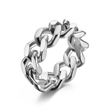 Load image into Gallery viewer, The KedStore 7 / Style1 Silver U7 new men cuban link chain ring / 316l stainless steel band