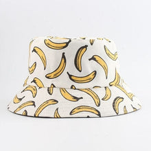 Load image into Gallery viewer, The KedStore banana white Panama Bucket Hat Men Women Summer Bucket Cap Banana Print Yellow Hat Bob Hat Hip Hop Gorros Fishing Fisherman Hat