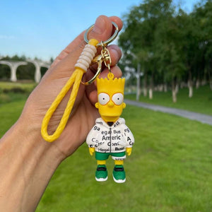 The KedStore Bart The Simpsons Keychain Cartoon Anime Figure Key Ring Phone Hanging Pendant Kawaii Holder Car Key Chain