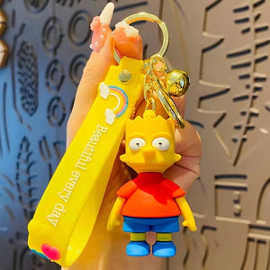 The KedStore Bart2 The Simpsons Keychain Cartoon Anime Figure Key Ring Phone Hanging Pendant Kawaii Holder Car Key Chain