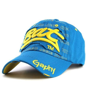 The KedStore base blue Xthree "Bat" Snapback Hat Baseball Cap. Gorras Curved Brim Hat