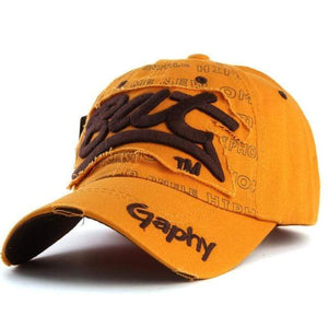 The KedStore base deep yellow Xthree "Bat" Snapback Hat Baseball Cap. Gorras Curved Brim Hat