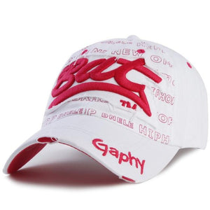 The KedStore base white pink Xthree "Bat" Snapback Hat Baseball Cap. Gorras Curved Brim Hat