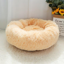 Load image into Gallery viewer, The KedStore Beige / Diameter 100cm Calming Dog Bed For Anxiety Relieving &amp; Cuddling Your Pet In Round Orthopedic Soft Long Plush Cat Dog Bed Cushion