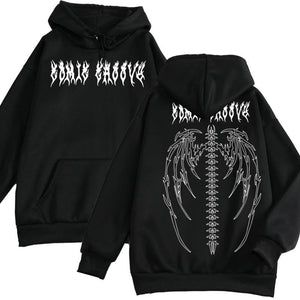 Harajuku Oversized Hoodie Retro Gothic Punk Anime Print
