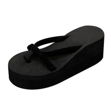 Load image into Gallery viewer, The KedStore black / 34 Women&#39;s Summer Fashion Slipper Flip Flops / Beach Wedge Thick Sole Heeled Shoes