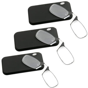 The KedStore Black-3Pcs / +100 Clip Nose Reading Glasses