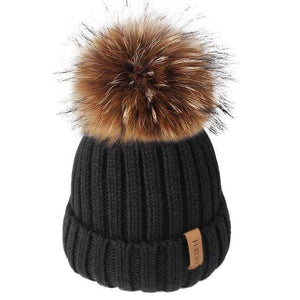 Pom pom hat for Kids Ages 1-10 / Knit Beanie