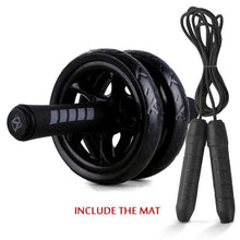 Load image into Gallery viewer, The KedStore Black A with Rope / 12.99&quot;*6.61&quot; 2 in 1 ab roller &amp; jump rope no noise abdominal wheel with mat for arm waist leg exercise | TheKedStore