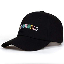 Load image into Gallery viewer, The KedStore Black &quot;ASTROWORLD&quot; Embroidered Baseball Cap - Cotton /  ASTROWORLD gorra de béisbol bordada